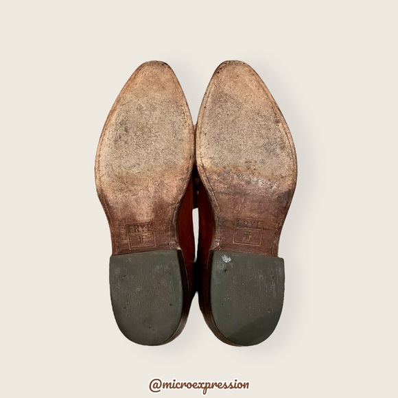 $369 Frye Billy Short Pull On Cognac Real Leather Western Cowboy Ankle Boot - Picture 13 of 15